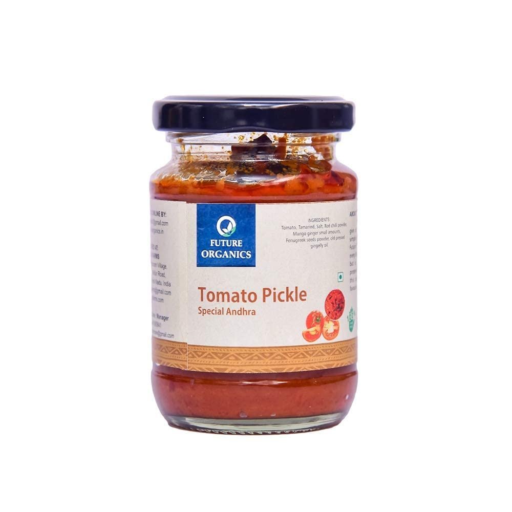A.K.Future Organics Tomato Pickle | 100% Fresh Achar with Homemade Taste & Pure Natural Healthy Ingredients - Spicy Tangy Tamatar Achaar (160gram Each) - Pack of 2