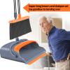 kelamayi Upgrade Broom and Dustpan Set, Self-Cleaning with Dustpan Teeth, Indoor&Outdoor Sweeping, Ideal for Dog Cat Pets Home Use, Stand Up Broom and Dustpan (Gray&Orange) view 4