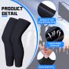 4 Pairs Kids Arm Sleeves for Basketball Kids Long Compression Leg Sleeves and Arm Sleeves Youth Basketball Leg Sleeves(Black and White,Large) view 3