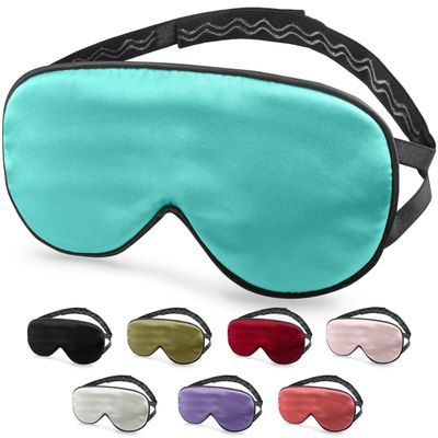 Quietstore Silk Sleep Mask - Mulberry Eye Masks for Sleeping, Luxury & Comfortable Face Blackout Cover for Women & Men with Adjustable Non - Slip Strap, Elastic Light Blocking (Turquoise)