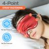 Quietstore Silk Sleep Mask - Mulberry Eye Masks for Sleeping, Luxury & Comfortable Face Blackout Cover for Women & Men with Adjustable Non - Slip Strap, Elastic Light Blocking (Red) view 2