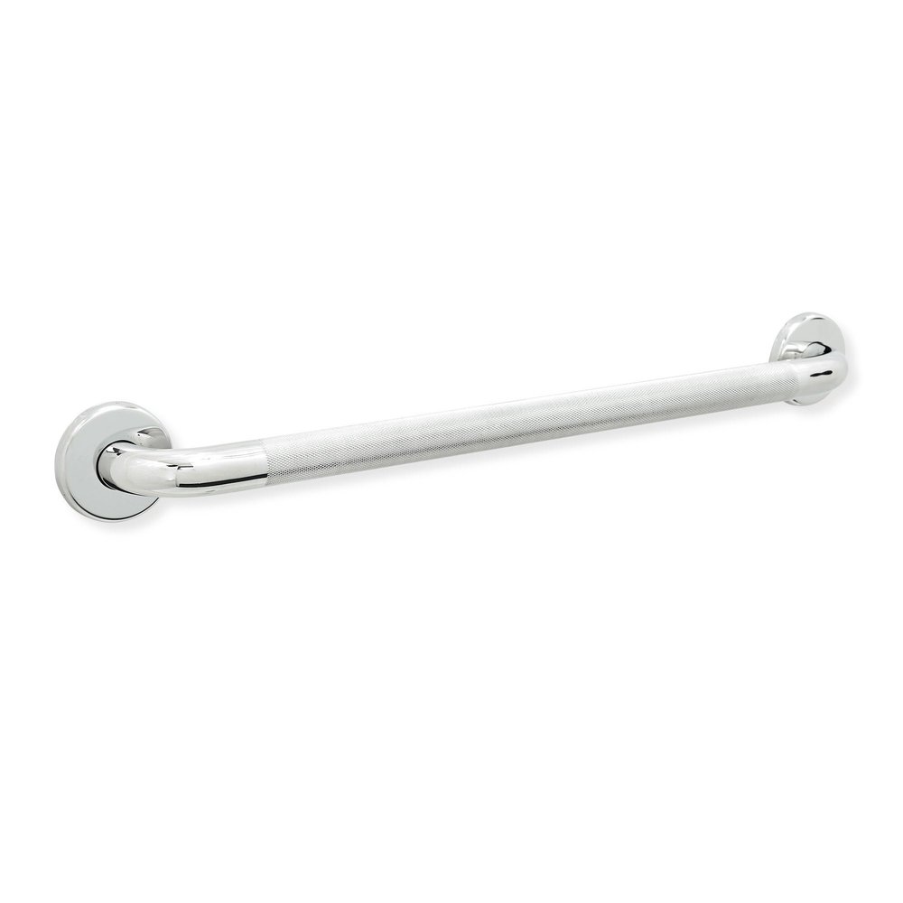 18 Shower Handle Knurled Grip | 304 Stainless Steel Grab Bars for Bathtubs and Showers | Polished Chrome ADA Standard Hand Rails for Seniors, Children, Injured People | Supports Upto 400lbs