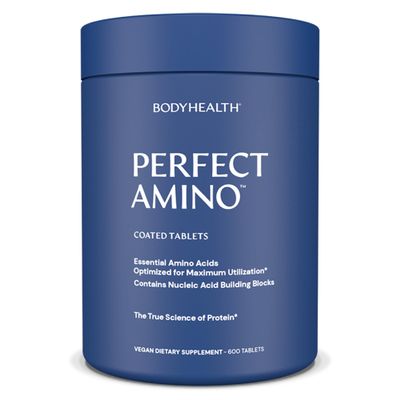 BodyHealth PerfectAmino (600 ct) Easy to Swallow Tablets, Essential Amino Acids Supplement with BCAAs, Vegan Protein for Pre/Post Workout & Muscle Recovery with Lysine, Tryptophan, Leucine, Methionine