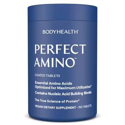 BodyHealth PerfectAmino (150 ct) Easy to Swallow Tablets, Essential Amino Acids Supplement with BCAAs, Vegan Protein for Pre/Post Workout & Muscle Recovery with Lysine, Tryptophan, Leucine, Methionine