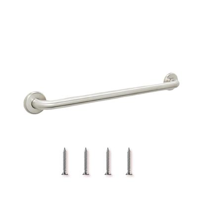 12 Shower Handle Smooth Grip | 304 Stainless Steel Grab Bars for Bathtubs and Showers | Brushed Nickel ADA Standard Hand Rails for Seniors, Children, Injured People | Supports Upto 400lbs