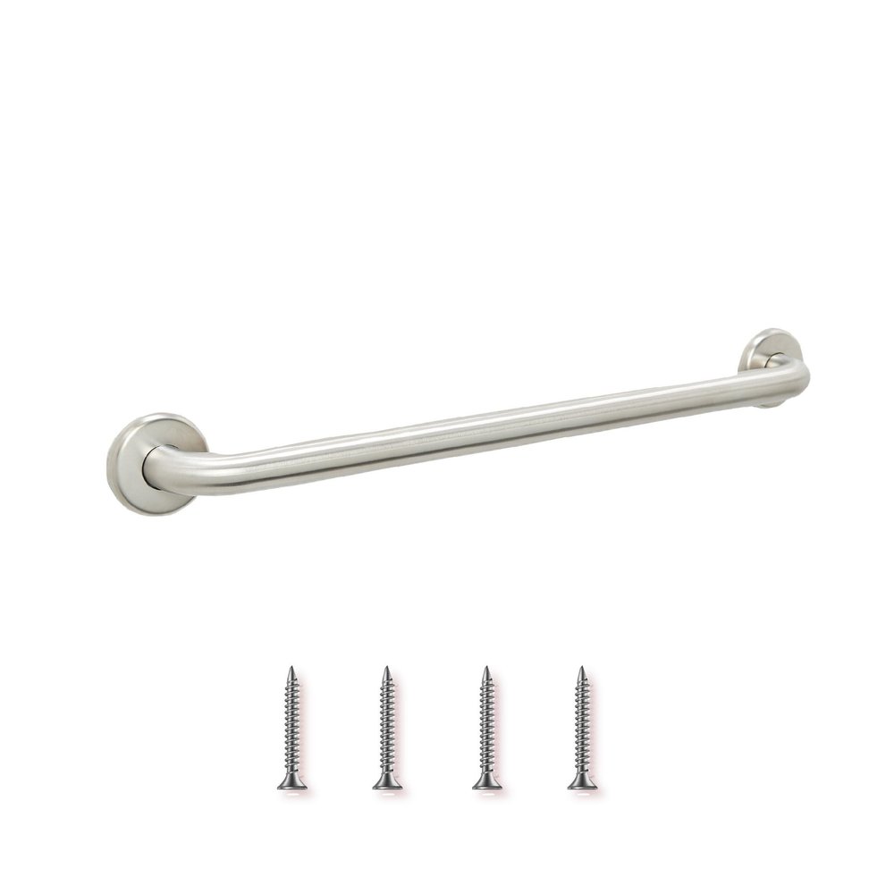 12 Shower Handle Smooth Grip | 304 Stainless Steel Grab Bars for Bathtubs and Showers | Brushed Nickel ADA Standard Hand Rails for Seniors, Children, Injured People | Supports Upto 400lbs