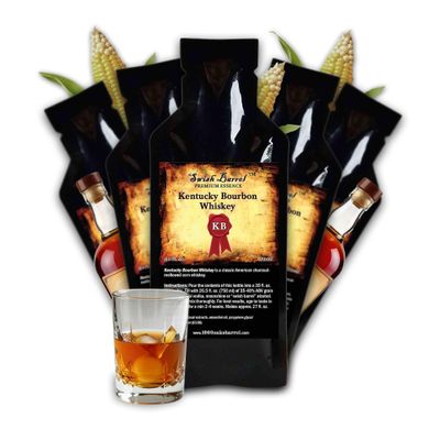 Kentucky Bourbon Whiskey Flavoring Essence (5 Pack), Liquor Flavor Refill Packets for Bootleg Kits & Barrel Aging, Swish Barrel Extract for Cocktails, Mixology & Moonshine Distilling, 5 x 20ml (.65oz)