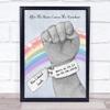 Rainbow Baby Fist Name Tag Blue Grey Boy New Baby Birth Details Gift Print view 1