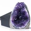 Natural Deep Purple Amethyst Crystal Geode from Uruguay 1lb-1.5lb, A Grade Amethyst Cluster, Premium Gift Box for Collectors Reiki Healing Positive Energy by GEMBOURY view 1