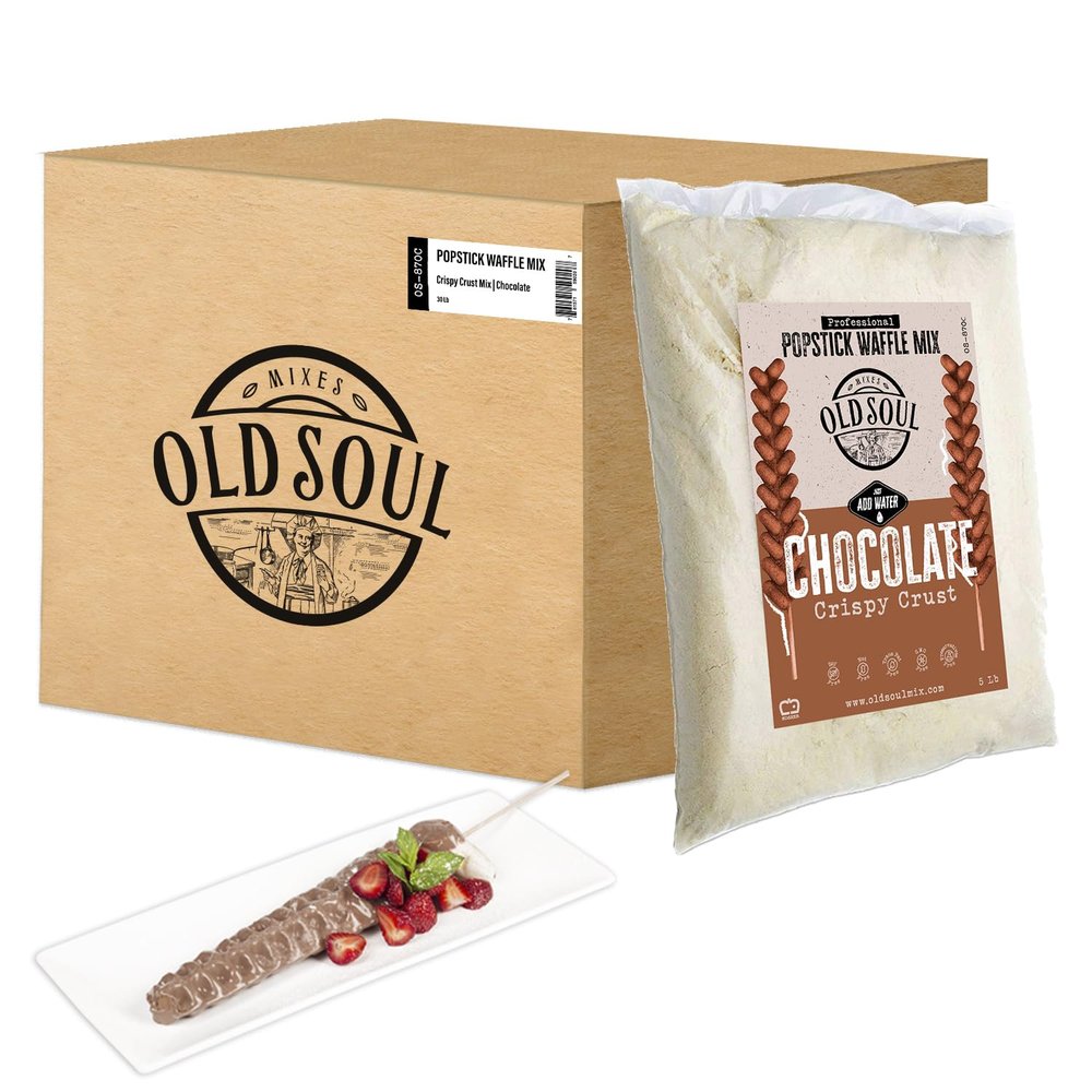 OldSoul Waffle Mix for Waffles on a Stick | Stick Waffles Dough Mix | Soy & Nut free | 30 lbs | 672 Stick Waffles (Chocolate)