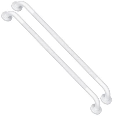 2 Pack White Grab Bars 32 Inch, 1.25" Diameter Anti Slip Bathroom Grab Bar w/Knurled Grip, Handicap Grab Bar for Wall, Shower Handle Safety Handrail for Senior