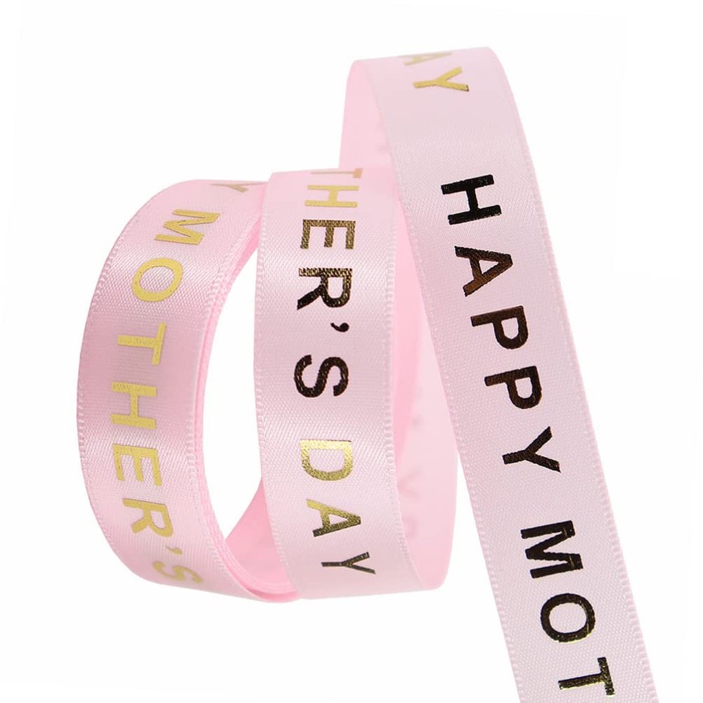 BESTOYARD Flower Decor Flower Decor Flower Decor Happy Mothers Day Ribbon Polyester Printed Ribbon DIY Packaging Ribbon Wrapping Ribbon Satin Ribbon Satin Ribbon Satin Ribbon