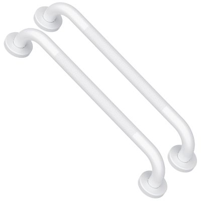 2 Pack 16 Inch Oil Rubbed White Shower Grab Bars w/Anti-Slip knurled Grip, iMomwee Stainless Steel Wall Mount Bathroom Safety Balance Handrail, Handicap Elderly Senior Assist Textured Grab Bar Handle