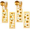 100 Pieces Silverware Bags Sunflower Party Supplies Wedding Silverware Sleeves Sunflower Themed Utensil Holder Paper Silverware Bag Disposable Cutlery Holder for Wedding Sunflower Party Decorations view 1