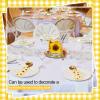 100 Pieces Silverware Bags Sunflower Party Supplies Wedding Silverware Sleeves Sunflower Themed Utensil Holder Paper Silverware Bag Disposable Cutlery Holder for Wedding Sunflower Party Decorations view 3