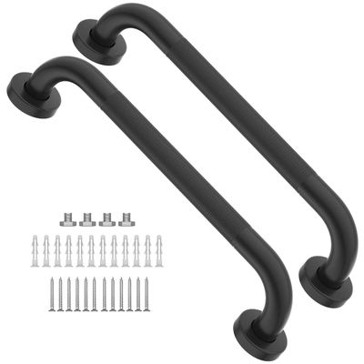16 Inch Anti Slip Shower Grab Bar Oil Rubbed Black, Munzong Bathroom Grab Bar, Knurled Bathroom Balance Bar,Safety Hand Rail Support Handicap Elderly Injury Senior Assist Bath Handle