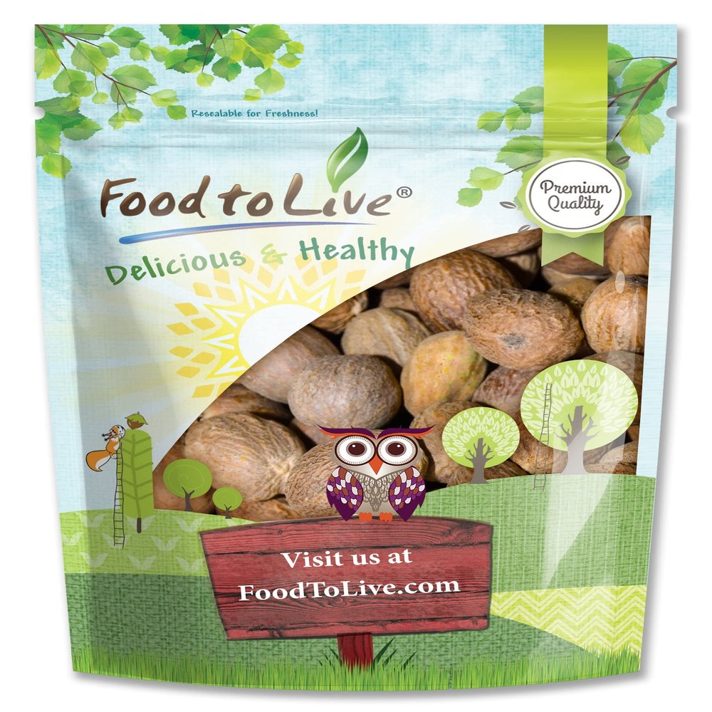 Food to Live Whole Nutmeg, 2 Pounds  Aromatic Spice, Pure. Warm, Nutty Flavor. Rich in Antioxidants, Essential Oils. Perfect for Spice Blends. Pairs Well with Sweet, Savory Dishes, and Hot Beverages