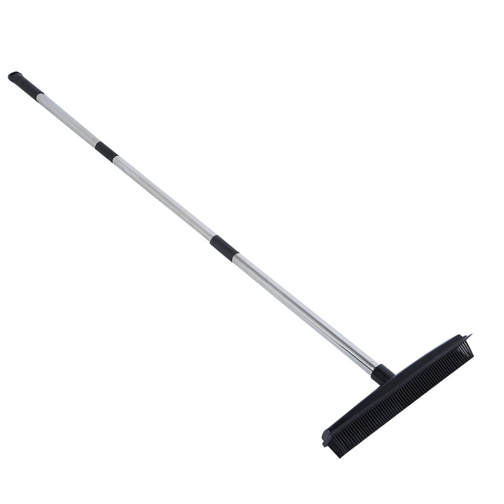 EBTOOLS Multifunction Telescopic Carpet Broom, Pet Hair Dust Removal Tool for Fluff Carpet, Hardwood Floor, Tile, Window, Daily Household (Black)