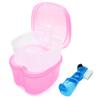 Denture Bath Case Denture Soaking Cup with Brush, Denture Holder Case Retainer Cleaning Case False Teeth Storage Box for Travel and Daily Use view 1