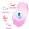 Denture Bath Case Denture Soaking Cup with Brush, Denture Holder Case Retainer Cleaning Case False Teeth Storage Box for Travel and Daily Use view 2