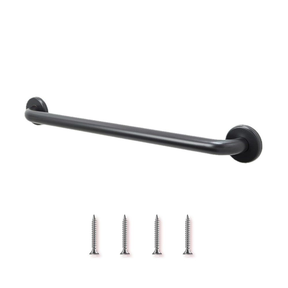 12 Shower Handle Smooth Grip | 304 Stainless Steel Grab Bars for Bathtubs and Showers | Oil Rubbed Bronze ADA Standard Hand Rails for Seniors, Children, Injured People | Supports Upto 400lbs