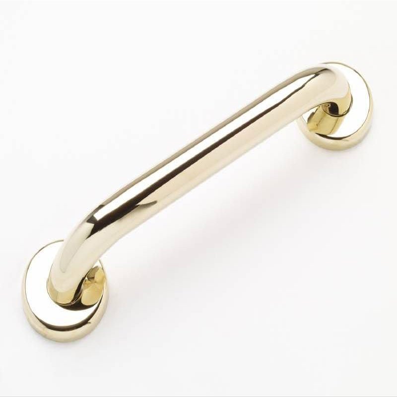 12 Shower Handle Smoth Grip | 304 Stainless Steel Grab Bars for Bathtubs and Showers | Polished Brass ADA Standard Hand Rails for Seniors, Children, Injured People | Supports Upto 400lbs