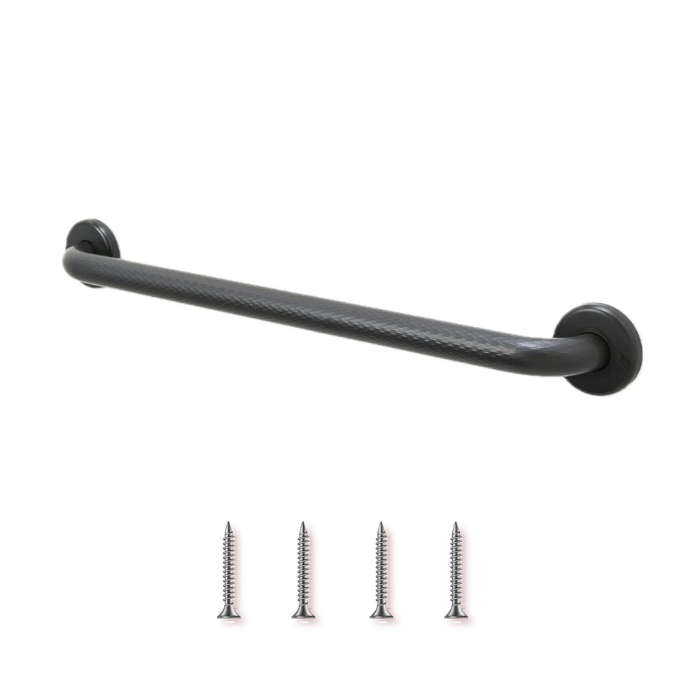 12 Shower Handle Shur Grip | 304 Stainless Steel Grab Bars for Bathtubs and Showers | Oil Rubbed Bronze ADA Standard Hand Rails for Seniors, Children, Injured People | Supports Upto 400lbs