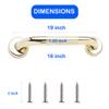 16 Shower Handle Knurled Grip | 304 Stainless Steel Grab Bars for Bathtubs and Showers | Polished Brass ADA Standard Hand Rails for Seniors, Children, Injured People | Supports Upto 400lbs view 3