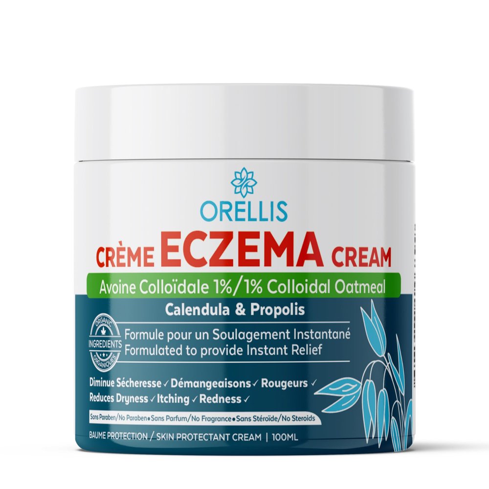 Orellis Eczema Cream with Organic Colloidal Oatmeal, Calendula & Propolis, Natural Eczema Relief Ointment Face & Body. Instant Itch Relief, Dermatitis Lotion Kids & Adults. Soothe Skin Irritations.