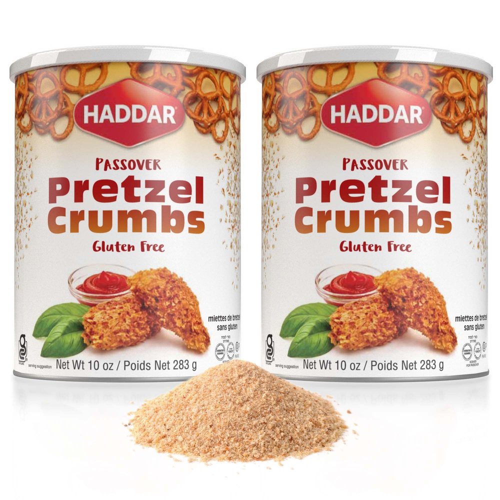 Haddar Gluten Free Pretzel Crumbs 10oz (2 Pack) | Perfect for Coating Poultry, Fish, and More Fried Favorites, Kosher for Passover
