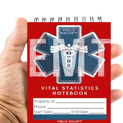 Field Equipt EMT Vital Statistics Notepad - 6 Pack Vitals Notebook For First Responder Note Pad, Medical Paramedic Gear And Supplies. Perfect EMS/EMT Gifts