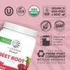Sunwarrior Beet Root Powder Nitric Oxide Increase Stamina Blood and Flow Circulation Natural Non-GMO Keto Vegan Superfood for Smoothies Acai Pudding Baking 360g sq tub (90 Servings) Organic Harvest view 3