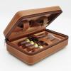 Cigar Case for Traveling, Portable Cigar Holder Humidor with Cedar Wood Travel Cigar Box Gift for Men Women Friends Golf Bar Trip,Black view 2