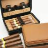 Cigar Case for Traveling, Portable Cigar Holder Humidor with Cedar Wood Travel Cigar Box Gift for Men Women Friends Golf Bar Trip,Black view 3