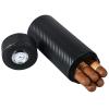 Foern Cigar Case Travel Humidor, Cigar Tubes Metal, Cigar Jar with Cigar Hygrometer Humidifier, Gift for The Cigar Lover Women Men Friends,Black view 1