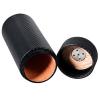 Foern Cigar Case Travel Humidor, Cigar Tubes Metal, Cigar Jar with Cigar Hygrometer Humidifier, Gift for The Cigar Lover Women Men Friends,Black view 3