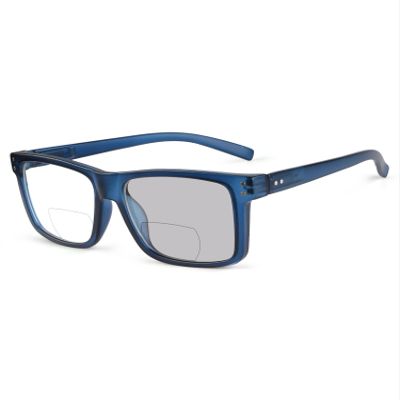 Eyekepper Transition Photochromic Bifocal Reading Glasses Oversized Large Frame Blue +3.00