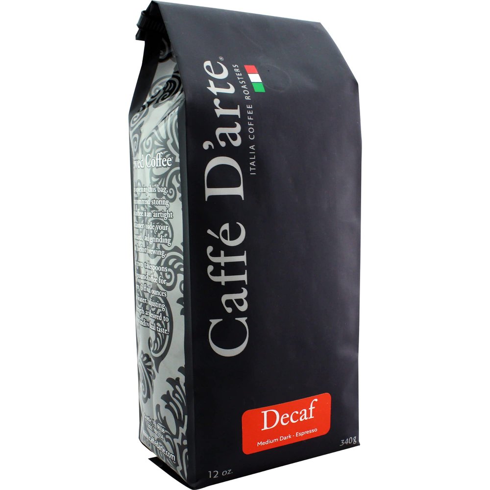 Caffe Darte Decaf Espresso Coffee  Medium-Dark Roast  Roasted in Seattle, Perfect for Espresso Machines  12 oz