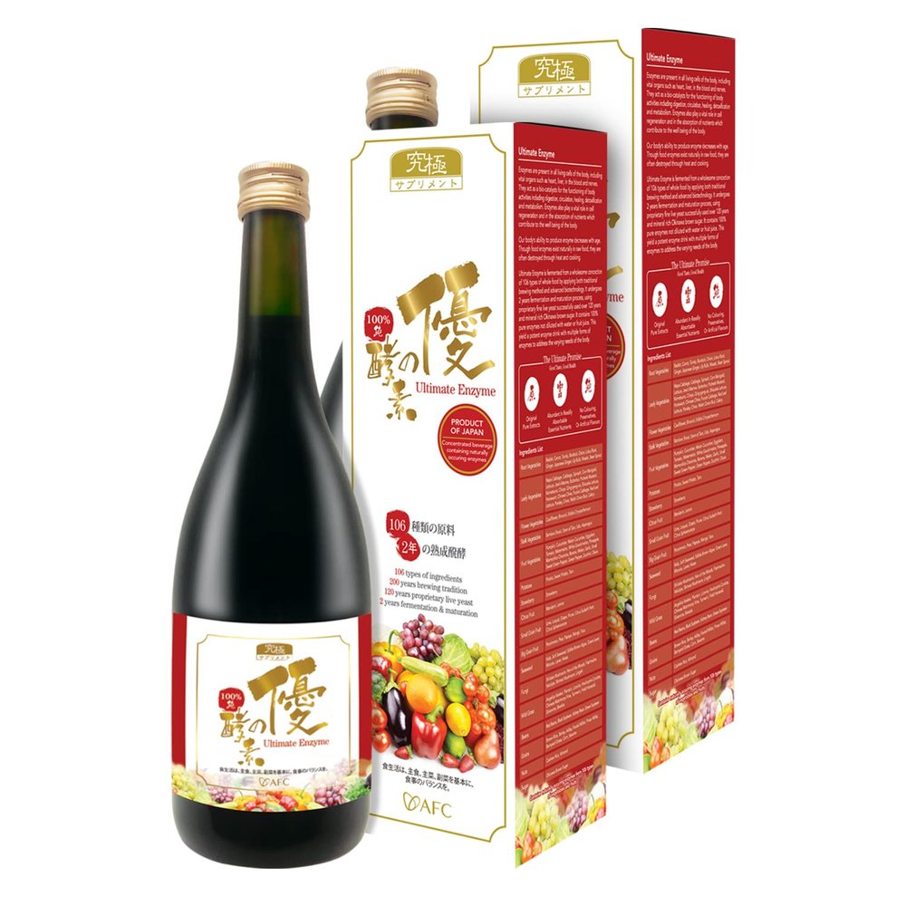AFC Japan Digestive Ultimate Enzyme Drink Pure Digestive Enzymes for Digestion, Gas, Bloating, Constipation Relief & Immune Support 106 Fermented Fruits & Vegetables, Enzyme Supplement, 720mlx2
