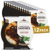 Brunswick Wild Caught Gourmet Brisling Sardines in Extra Virgin Olive Oil,Mediterranean Style,with Black Olives,Herbs and Spices,4.23 oz Can (Pack of 12)-Wild Caught Sardines-13g Protein per Serving view 1
