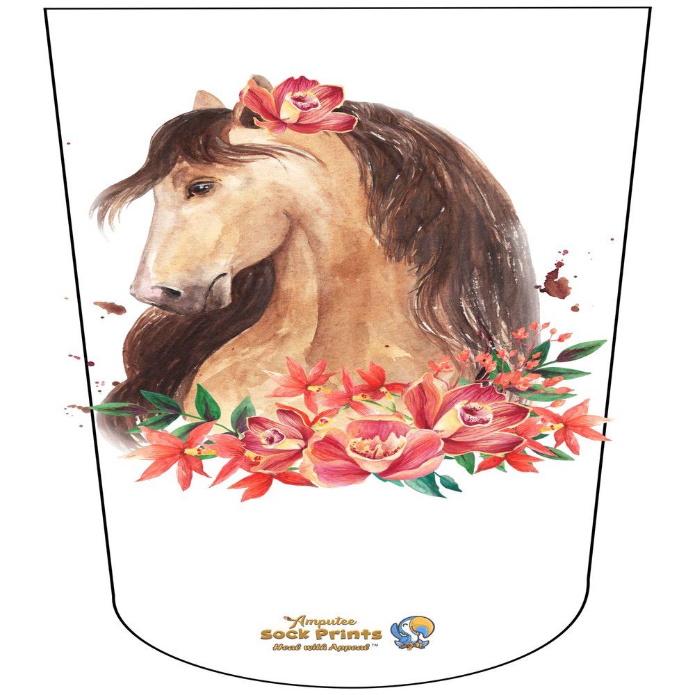 Amputee Sock BTKA,"Horse Headshot V4", 3PLY Residual Wound, Over Shrinker Sock