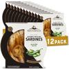Brunswick Wild Caught Gourmet Brisling Sardines in Extra Virgin Olive Oil Topped with Jalapeo Slices,4.23 oz Can (Pack of 12)- Wild Caught Sardines- 13g Protein per Serving- Gluten No,Keto Friendly view 1