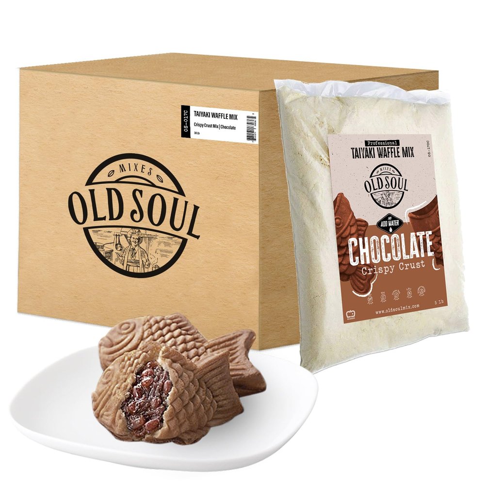 OldSoul Taiyaki Waffle Mix | Taiyaki Batter Mix | Soy & Nut free | 30 lbs | 504 Taiyaki Waffles (Chocolate)