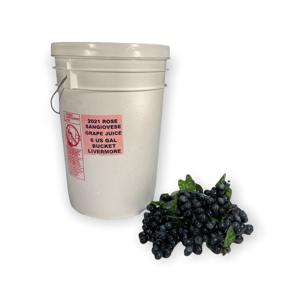 2021 Rose of Sangiovese (JUICE) Bucket Frozen Grape Juice 6 Gallons - Livermore Valley California