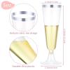 CHENGU 200 Pack Plastic Champagne Flutes, 5 oz Disposable Shatterproof Champagne Glasses Toasting Wine Glasses Cocktail Cups for Wedding, Parties, New Year's Eve for Celebration(Silver) view 3
