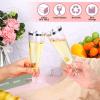 CHENGU 200 Pack Plastic Champagne Flutes, 5 oz Disposable Shatterproof Champagne Glasses Toasting Wine Glasses Cocktail Cups for Wedding, Parties, New Year's Eve for Celebration(Silver) view 4