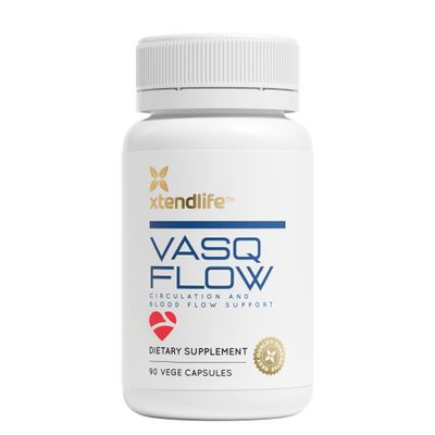 Xtendlife VasQFlow Nitric Oxide Booster - for Circulation, Blood Flow, Heart & Muscle Support-with Red Spinach Extract & Aged Garlic - 1 Month Supply (90 Count)