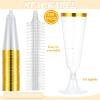 CHENGU 200 Pack Plastic Champagne Flutes, 5 oz Disposable Shatterproof Champagne Glasses Toasting Wine Glasses Cocktail Cups for Wedding, Parties, New Year's Eve for Celebration(Gold) view 3