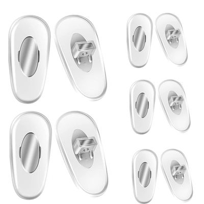 BEHLINE Soft Silicone Eyeglasses Nose Pads,Anti-Slip Sunglasses Nose Pieces,Plug-in Glasses Nose Rest Repair Kit(Clear,16mm)