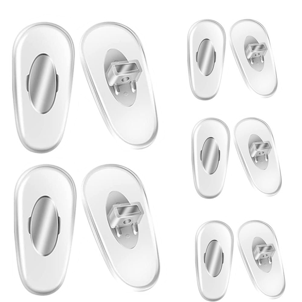 BEHLINE Soft Silicone Eyeglasses Nose Pads,Anti-Slip Sunglasses Nose Pieces,Plug-in Glasses Nose Rest Repair Kit(Clear,16mm)